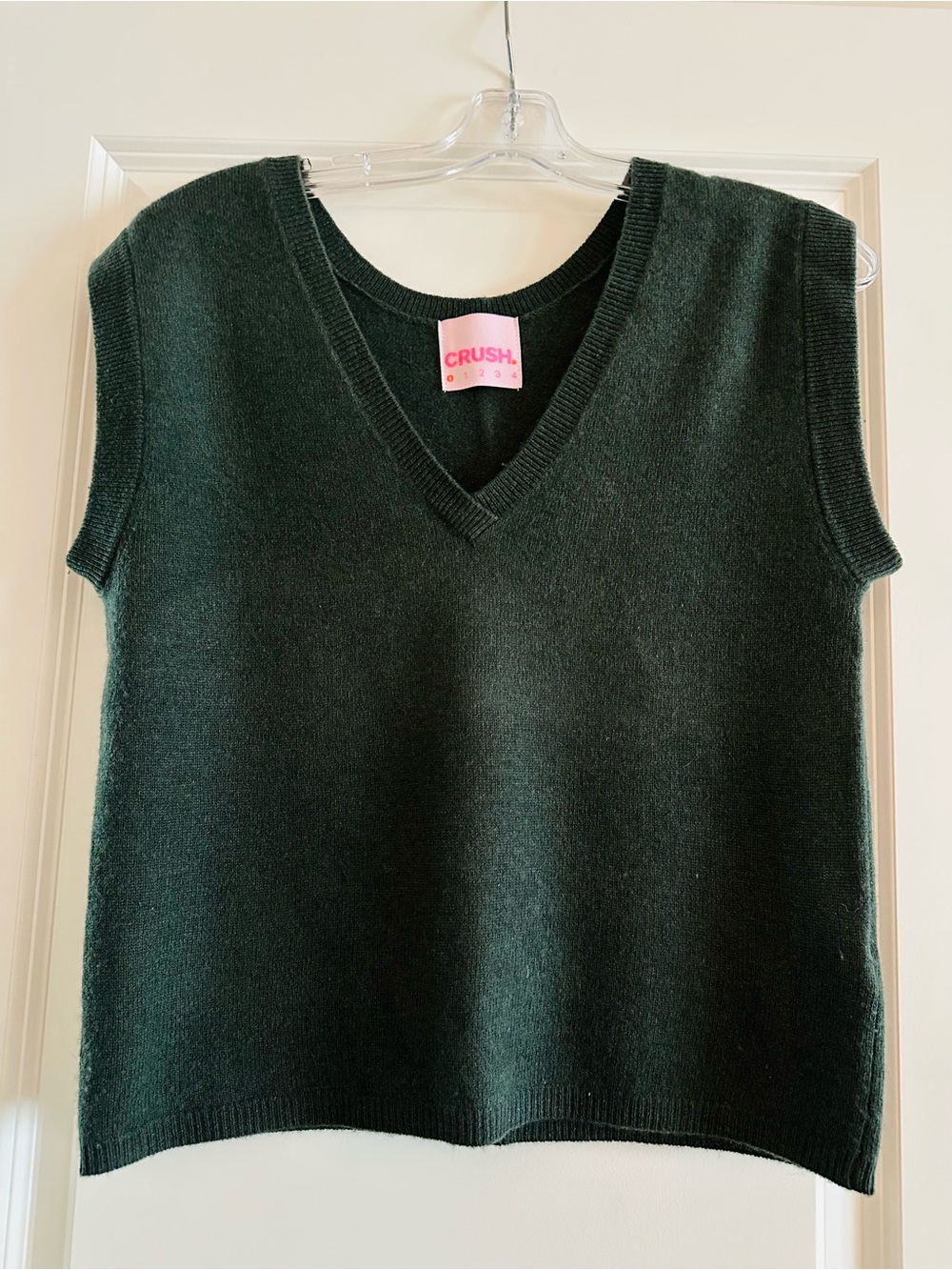 CRUSH Cashmere Soft Green V-Neck Sweater Vest